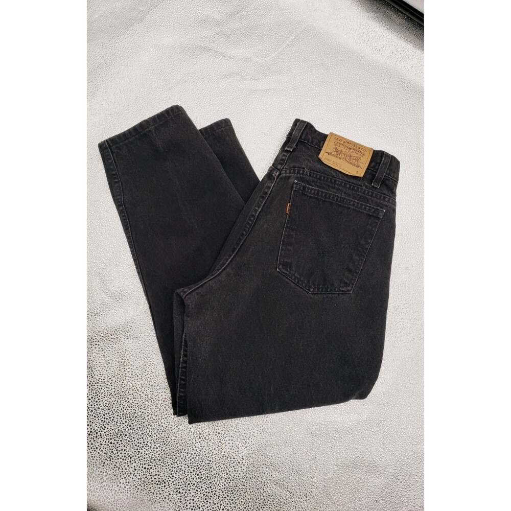 Vtg Levi's Orange Tab 962 Womens 13 Taper 30 x 27.5 Black High Rise USA Made Mom